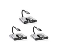 3X Hub Adattatore di Rete LAN da Tipo C A Ethernet Docking Station per Ricarica Rapida da USB C A PD Audio da 3,5 mm per Telefono Cellulare Portatile