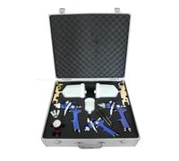 3x Hvlp Spraypistole Pistola per Vernice Set Riduttore di Pressione Valigia Aria