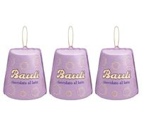 3X Icona del Natale con Forma di Mini Pandoro al Cioccolato al Latte con Laccio, confezione per bauli 60g