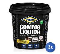 3x Idropittura per muro Uhu Bostik Gomma Liquida, colore Nero, per e protezione