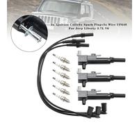 3x Ignition Coil+6x Spark Plug+3x Wire UF640 Per Jeep Liberty 3.7L V6 T90