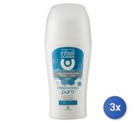 3x Infasil Deodorante Roll-On 50 Ml. Donna Puro