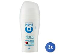 3x Infasil Deodorante Roll-On 50 Ml. Extra Delicato