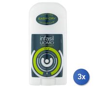 3x Infasil Deodorante Stick 40 Ml. Uomo Dry