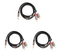 3X Jack da 3,5 mm A 2 RCA Cavo Audio AUX Divisore Stereo da 3,5 mm Maschio A Maschio RCA 2 Speaker Cable 1M