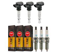 3x Janmor Bobina + 3x NGK Candela V-Line per VW Golf VI 5K1 1.4 6R_1.2