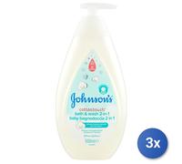 3x Johnson'S Baby 500 Ml. Bagno-Doccia Cotton Touch