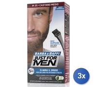 3x Just For Men Colorante Barba/Baffi Castano Medio