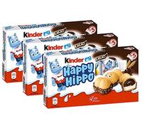 3X Kinder Happy Hippo al Cacao (Kakao) - Scatola da 103g con 5 Snack - Edizione Limitata Germania [3 pezzi]