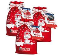 3X Kinder Happy Snack Sacchetto Natalizio Sacco Decorato con Kinder Cioccolato, Bueno, Cereali e Maxi 290g (2023) con Portachiavi CAIYA®