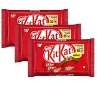 3X Kit Kat Mini Wafer Ricoperto di Cioccolato al Latte Kitkat, Confezione da 18 Snack Incartati Singolarmente 301g
