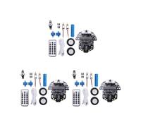 3X Kit Robotico Programmabile per Robot Basato su BBC Microbit V2 e V1 per L'Educazione Alla Codifica STEM con Batteria Ricaricabile(A)