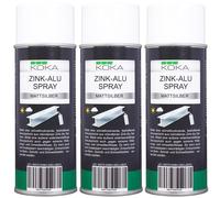 3x KOKA Spray Allo Zinco Alluminio Chiaro Ruggine Primer Protezione Corrosione