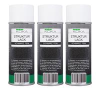 3x KOKA Struktur-Lack Kunststoff-Struktur Riparazione Kräusel-lack Fine Nero