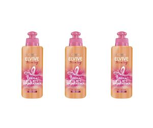 3x L' OREAL ELVIVE Dream Long CREMA BYE-BYE SPUNTATINA Senza Risciacquo 200 ML