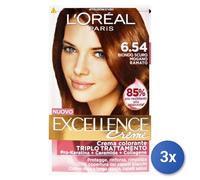 3x L’Oréal Paris Excellence Crème Biondo Scuro Mogano Ramato 6.54