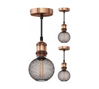 3x lampada a sospensione RETRA cavo tessile bronzo opaco 1x E27 max. 60W
