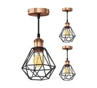 3x lampada a sospensione RETRA cavo tessile bronzo opaco 1x E27 max. 60W [EEK: E]