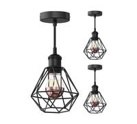 3x lampada a sospensione RETRA cavo tessile nero opaco 1x E27 max. 60W [EEK: E]
