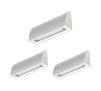ledscom.de 3x Lampada da parete LED/luce per scale SEGIN per esterni, IP54, piatto, downlight opaco, angolare, 6,2 W, 566lm, bianco caldo