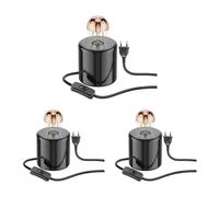 3x lampada da tavolo TIPO switch porcellana nera 1x E27 max. 300W [EEK: E]
