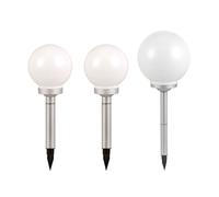 3x LED lampade a spina solare sfera luci da giardino terrazzi esterni riflettori diametro 2x 15 cm, 1x 10 cm