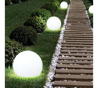 3X LED Solar Lampade Da Esterno Con Picchetto Per Giardino Sfera Bianco