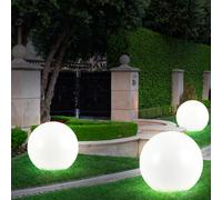 3x LED Solare Sfera Plug-In Luci Giardino Vialetto Illuminazione Esterno Chiodi