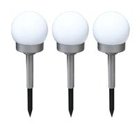 3x LED solari esterni plug-in lampade da giardino picchetto palla luci da prato bianco