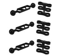 3X Lega di Alluminio Scuba Diving Luce Della Torcia Sfera del Braccio Doppio Giunto E 1Set Farfalla Clip Morsetto Supporto per Macchina Fotografica