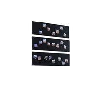 3x Leggera Lavagna Magnetica da Parete in Acciaio Nera 62,5x20 cm, Memo-Board, Pannello Magnetico per Calamite, Lavagna da Cucina, Ufficio, Camera dei Bambini