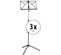 3x Leggio Musicale Libri Orchest Pieghevole Richiudibile Nero Stand Spartiti Set