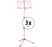 3x Leggio Musicale Libri Orchest Pieghevole Richiudibile Rosa Stand Spartiti Set