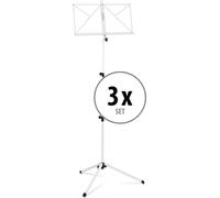 3x Leggio Musicale Libri Orchestra Pieghevole Richiudibile Bianco Stand Spartiti