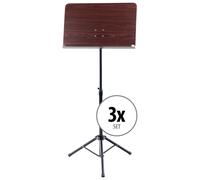 3x Leggio Spartiti Musical Orchestra Pieghevole Regolabile Ottica di Legno Set