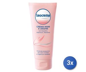 3x Leocrema Crema Mani 75 Ml.Tubo Mani/Unghie