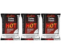 3x Lievito di distillatore Alcotec HOT RED Turbo per 25L fino a 40°C