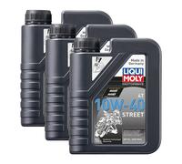 3x LIQUI MOLY 1521 Olio Motore Moto 4T Racing 10W-40 1L
