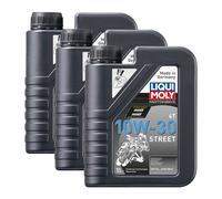 3x LIQUI MOLY 2526 Olio Motore 4T Moto 1L