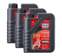 3x LIQUI MOLY 3018 Moto 4T Gara Offroad 5W-40 1L