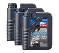 3x Liqui Moly 3044 Motorbike 4t Basic Street Motoro Engine Oil 10w-40 1L