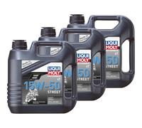 3X Liqui Moly Moto 4T 15W-50 Strada Moto Olio Motore API SL JASO MA2 4L
