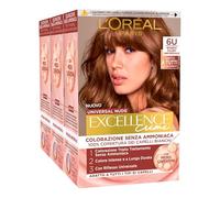 3x L'Oréal Paris Excellence Creme Universal Nude Colorazione Permanente Biondo Scuro 6U Triplo Trattamento - 3 Tinte