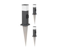 ledscom.de 3 pezzi POLLY luce di dissuasione con picchetto a terra per esterni, 35cm, antracite, presa G9, presa di corrente