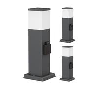 ledscom.de 3 pezzi POLLY luce di bitta per esterni, 35cm, antracite, presa, incl. lampadina G9, 501lm, bianco caldo
