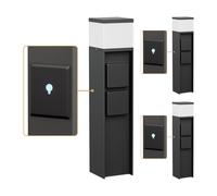 ledscom.de 3 pezzi bitta luminosa PODEL per esterni, Smart Home, 39cm, nero, 2 prese, incl. lampadina G9, 501lm, bianco caldo