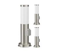 3x luce di percorso / bitta PORU per esterni IP44 39 cm acciaio inox 1x E27 max.