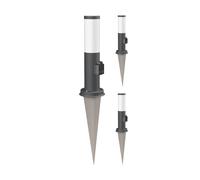 ledscom.de 3 pz. bitta luminosa PORU con picchetto a terra per esterni, antracite, rotonda, 38,5 cm, attacco, incl. lampada E27, 471lm, bianco extra-caldo