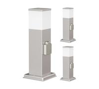 ledscom.de 3 pz. bitta luminosa POLLY per esterni, 35cm, cromo, attacco, incl. lampadina G9, 596lm, bianco