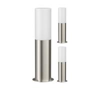 ledscom.de 3 x GROPO bitta luminosa per esterni, cromo, 41cm, incl. lampada E27, 471lm, bianco extra-caldo